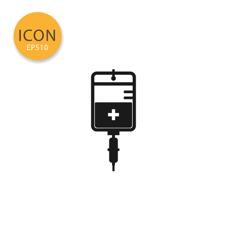 IV bag icon flat style in black color vector illustration on white background.のイラスト素材