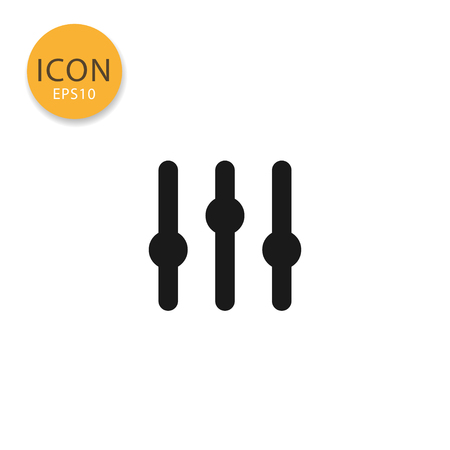Setting control adjustment icon flat style in black color vector illustration on white background.のイラスト素材