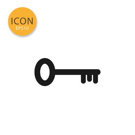 Key icon flat style in black color vector illustration on white background.のイラスト素材