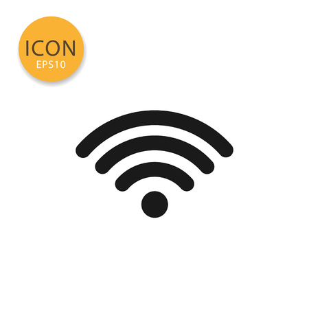 Wifi or signal icon flat style in black color vector illustration on white background.のイラスト素材