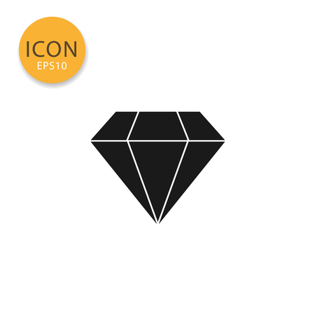 Diamond icon flat style in black color vector illustration on white background.のイラスト素材