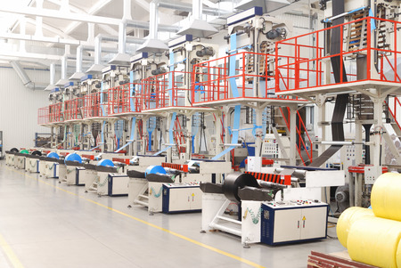 conveyor for production polyethylene garbage bagsのeditorial素材