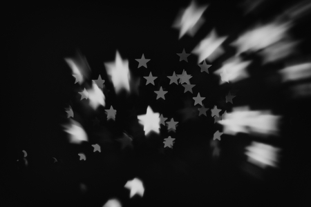 retro black and white stars in space (stars abstract blur background)の写真素材