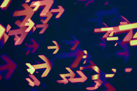 arrows shows way of direction to business goal (abstract blur background)の写真素材