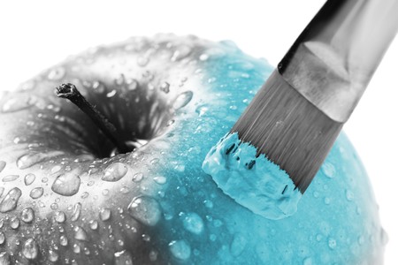 blue appleの写真素材