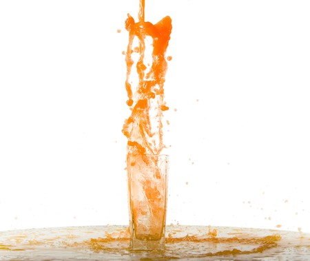 splashing orange juiceの写真素材