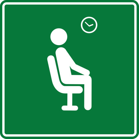 waiting room icon on green background. Waiting symbol| Waiting Area sign | Waiting room vector | Waiting roomのイラスト素材