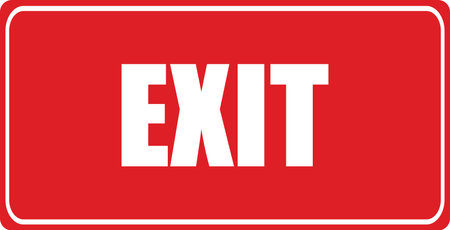Exit text on red square sign. Exit icon | Exit Red Color Label icon | Way of Exitのイラスト素材