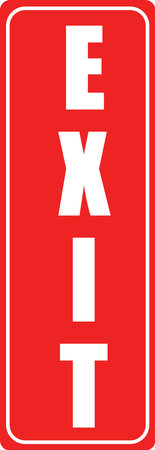 Red exit sign isolated on white Exit icon | Exit Red Color Label icon | Way of Exit Verticalのイラスト素材