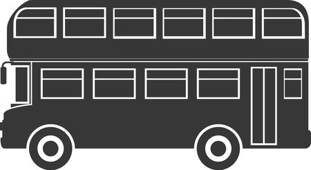 Double Decker Bus icon vector | London silhouette busのイラスト素材