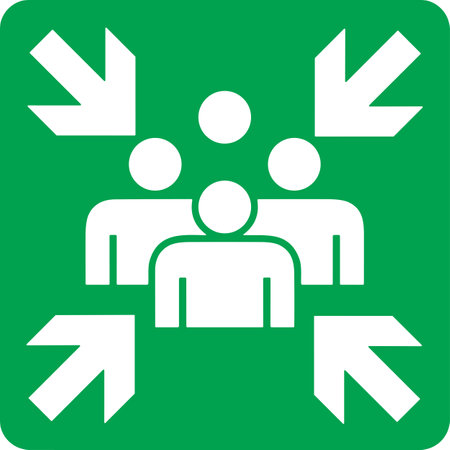 Assemble Area sign | Evacuation assembly point | Emergency Assemble areaのイラスト素材