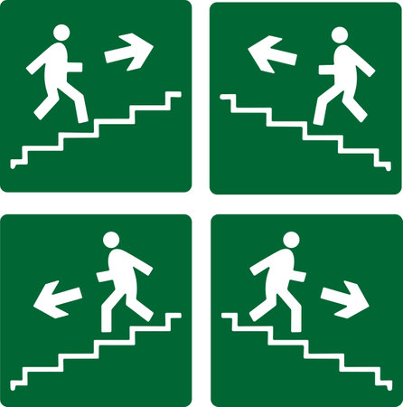 Collection of emergency Exit sign | Emergency exit direction | Exit signのイラスト素材