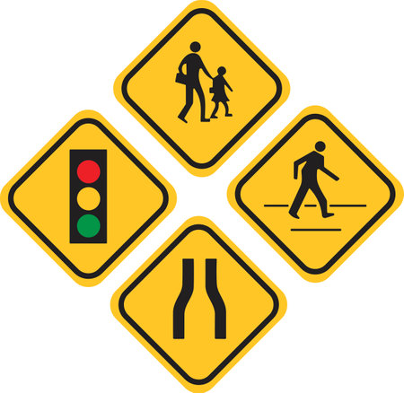 Road Waking sign |Traffic light sign | Traffic signs vectorのイラスト素材