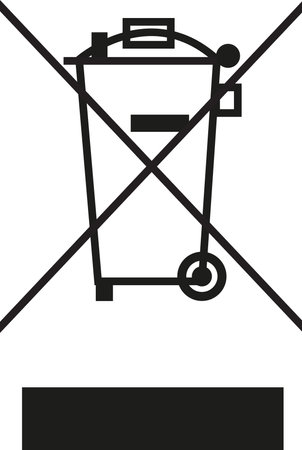 Waste Electrical and Electronic Equipment recycling sign Wheelie Bin with Bar Symbol, symbol Binのイラスト素材