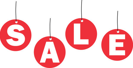 Hanging Sales Tag, Template design for media promotions and social media promoのイラスト素材