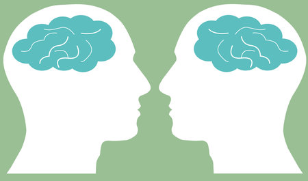 Human Brain Thinking sign, Human brain in head icon