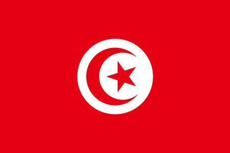 National Flag of Tunisia, Tunisia sign, Tunisia Flagのイラスト素材