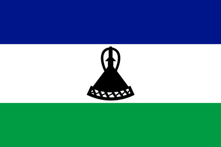 National Flag of Lesotho, Lesotho sign, Lesotho Flagのイラスト素材