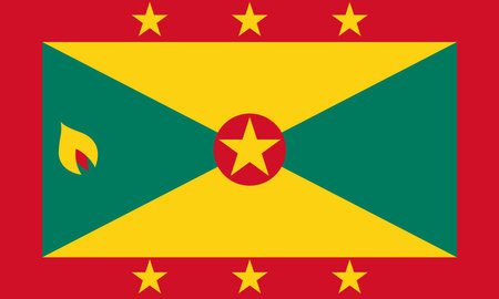 National Flag of Grenada, Grenada sign, Grenada Flagのイラスト素材