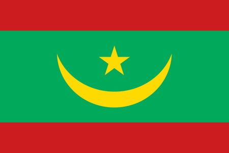 National Flag of Mauritania, Mauritania sign, Mauritania Flagのイラスト素材