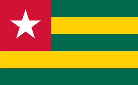 National Flag of Togo, Togo sign, Togo Flagのイラスト素材