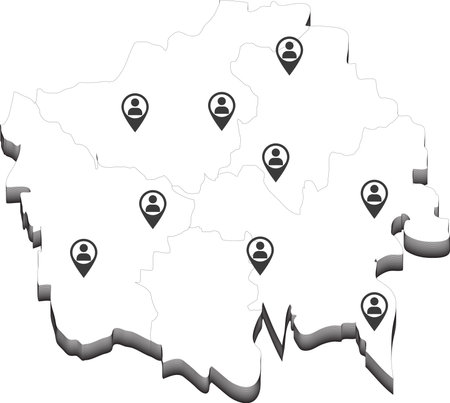 3D Location on Map, More Location, Pin point Location, Different Location, Street Mapのイラスト素材