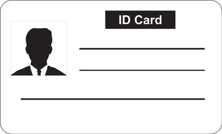 ID Card Black and white, ID sign, Identities card, User with identityのイラスト素材