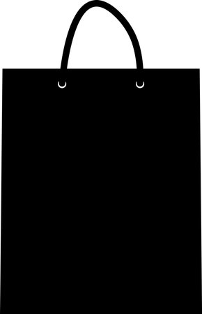 Carry Bag Black, Black bag, paper bag, shopping carry bagのイラスト素材