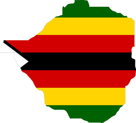 Zimbabwe Flag in Map, Zimbabwe Map with Flag, Country Map, Zimbabwe Map with Flag, Nation Flag Zimbabweのイラスト素材