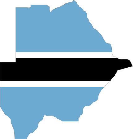 Botswana Flag in Map, Botswana Map with Flag, Country Map, Botswana Map with Flag, Nation Flag Botswanaのイラスト素材