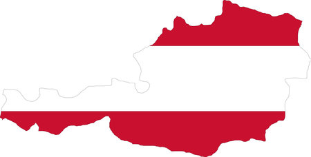 Austria Flag in Map, Austria Map with Flag, Map of Austria, Map with Flag, Nation Flag Austriaのイラスト素材