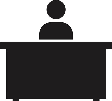 Customer support, Desk icon, Customer Desk icon, Reception desk icon, Customer serviceのイラスト素材