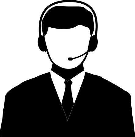 service icon, Customer support Representative, call reception service, client support, help desk support, technical support serviceのイラスト素材