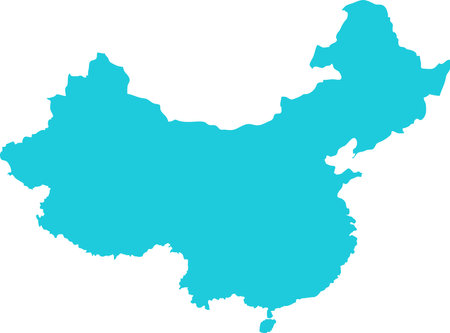 China MAP in Blue, Country Map, China, Border Map, Border line of China, Geographic Mapのイラスト素材