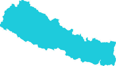 Nepal MAP in Blue, Country Map, Nepal, Border Map, Border line of Nepal, Geographic Mapのイラスト素材