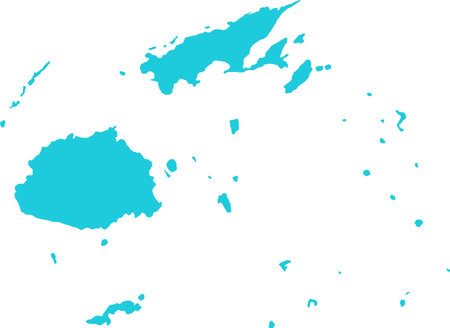 Fiji MAP in Blue, Country Border, Fiji Map, Border line of Fiji, Geographic Mapのイラスト素材