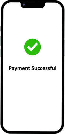 Payment done in Phone, Payment with Mobile, Payment approved in Phone, Payment successful checkmark,...
