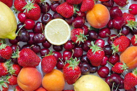 High angle view of various fruits