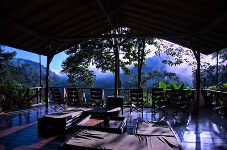 Beautiful view from the lodge in Costa Rica rainforestの写真素材