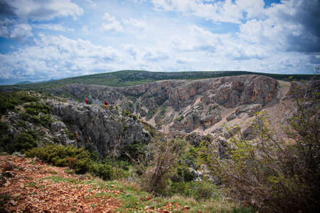 Scenic view of karst landscape in Croatiaの写真素材