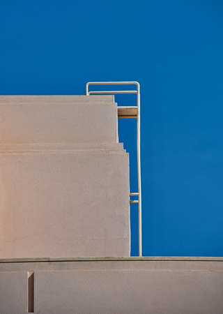 Closeup of geometric structure of modern buildingの写真素材