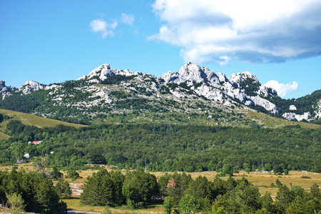 Scenic view of rocky mountain peak on Velebit mountain, Croatia