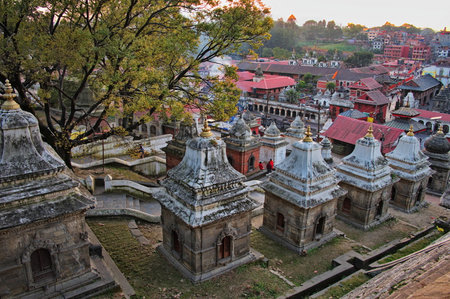 Pashupatinath Temple by Bagmati river in Kathmandu, Nepalの写真素材