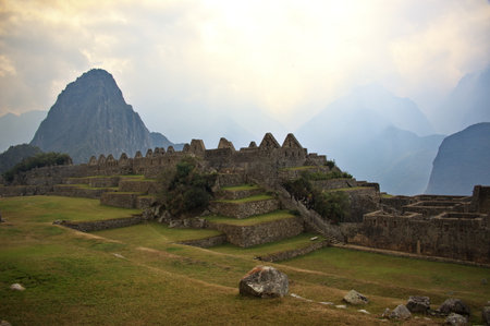 View from above on Machu Picchu, Peruの写真素材
