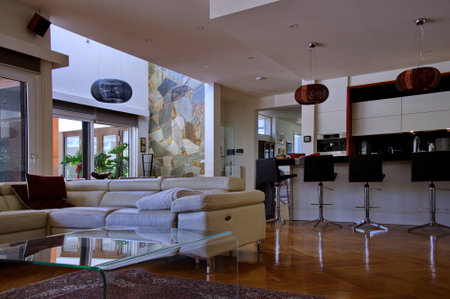Interior of the modern living spaceの写真素材