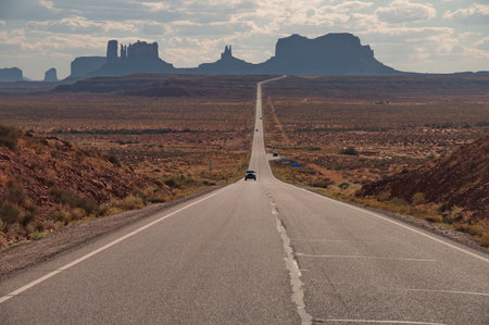 Forrest Gump point in Monument Valley, Arizonaの写真素材