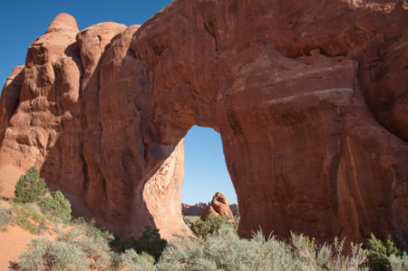 Scenic landscape in Arches National Parkの写真素材