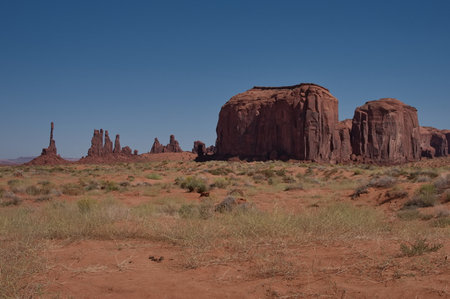 Sandstone landforms in Monument Valleyの写真素材