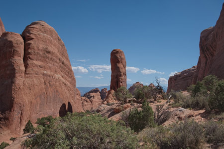 Scenic landscape of Arches National Parkの写真素材