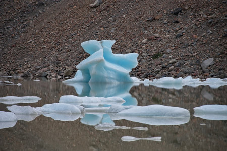 Iceberg floating on the lake in Los Glaciares National Park